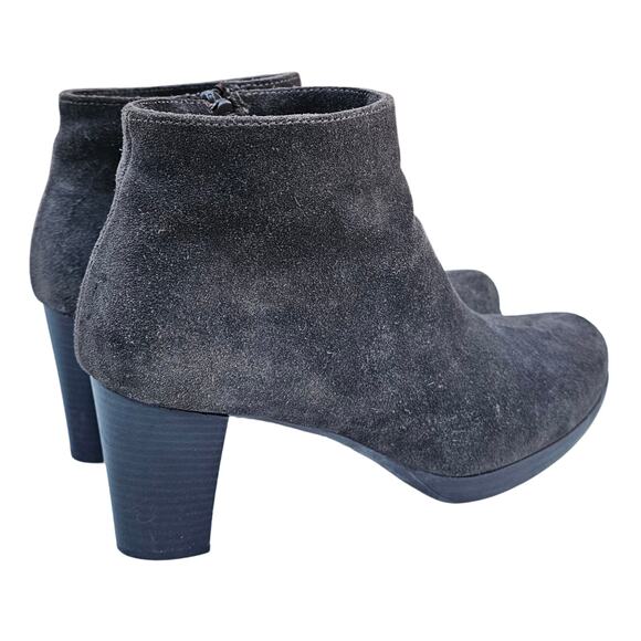 Brown Suede Waterproof Boot La Canadienne Size 8 Leather Heeled Ankle Bootie Zip - Picture 6 of 14